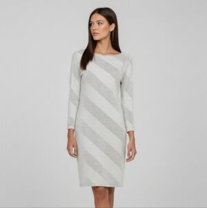 SHARAGANO  Textured Stripe Sheath Dress Size 6
